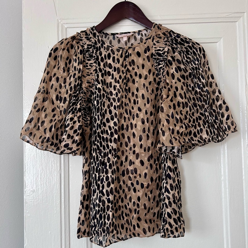 Rebecca taylor animal print top size XS